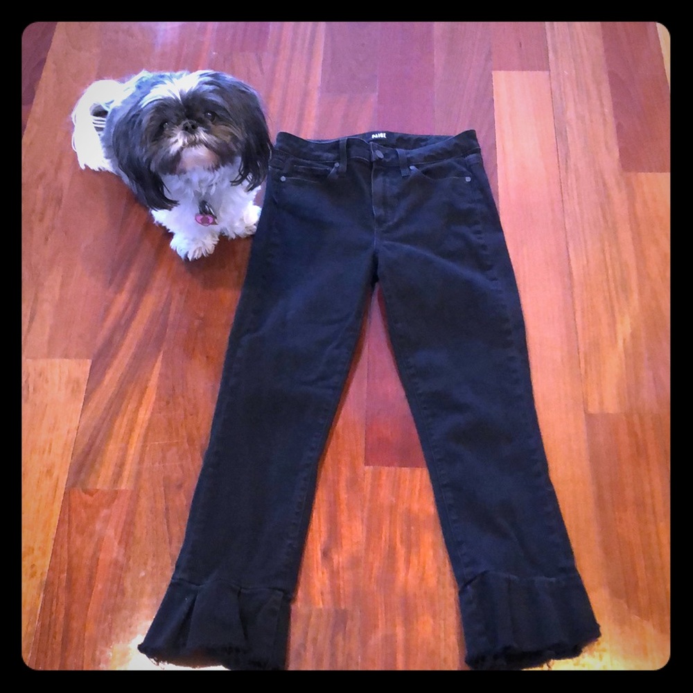 Paige Rafaela skinny cropped ruffle jeans sz26